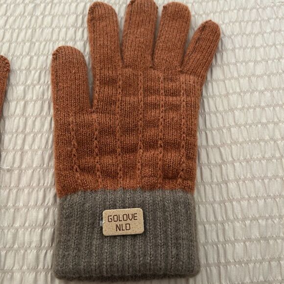 Alpaca blend rusty Brown and Gray Gloves-super soft and warm - Picture 2 of 5
